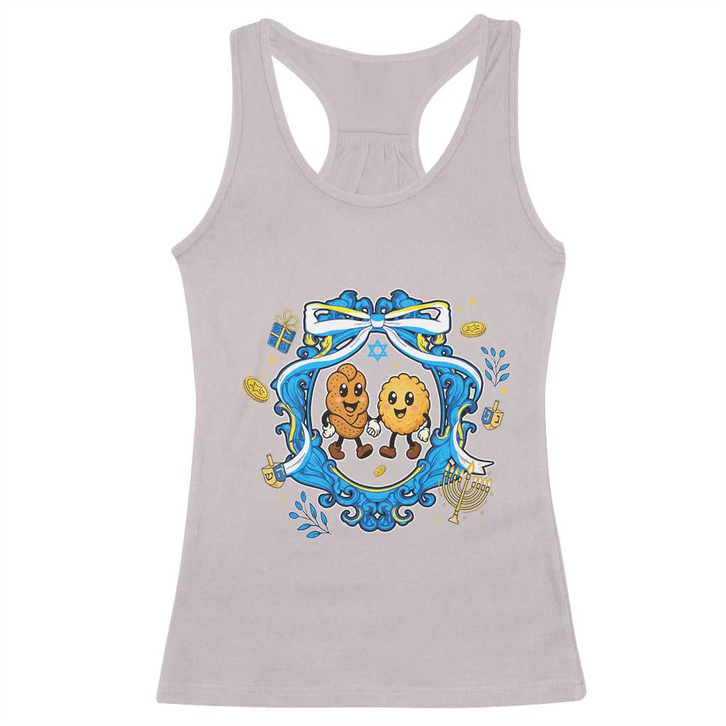 Funny Hanukkah Racerback Tank Top Challah And Latke Cute Food Lover Gift - Wonder Print Shop