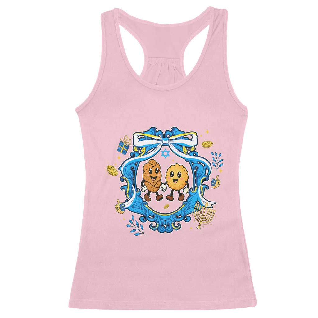Funny Hanukkah Racerback Tank Top Challah And Latke Cute Food Lover Gift - Wonder Print Shop
