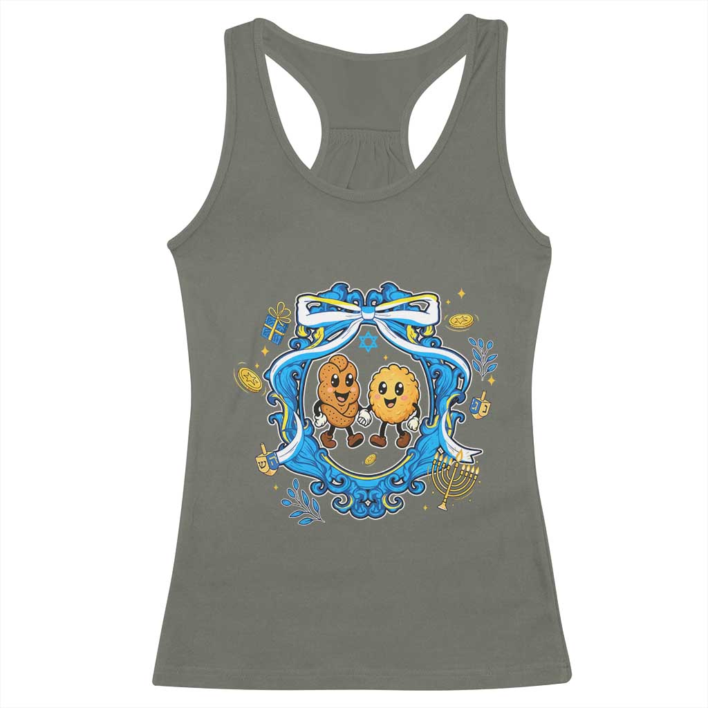 Funny Hanukkah Racerback Tank Top Challah And Latke Cute Food Lover Gift - Wonder Print Shop