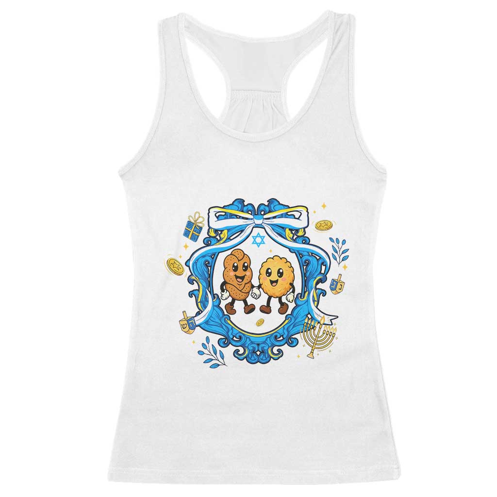 Funny Hanukkah Racerback Tank Top Challah And Latke Cute Food Lover Gift - Wonder Print Shop
