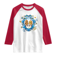 Funny Hanukkah Raglan Shirt Challah And Latke Cute Food Lover Gift - Wonder Print Shop