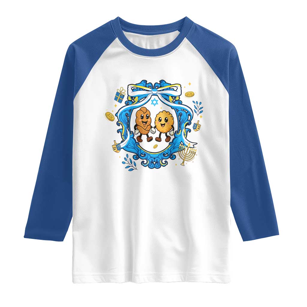 Funny Hanukkah Raglan Shirt Challah And Latke Cute Food Lover Gift - Wonder Print Shop