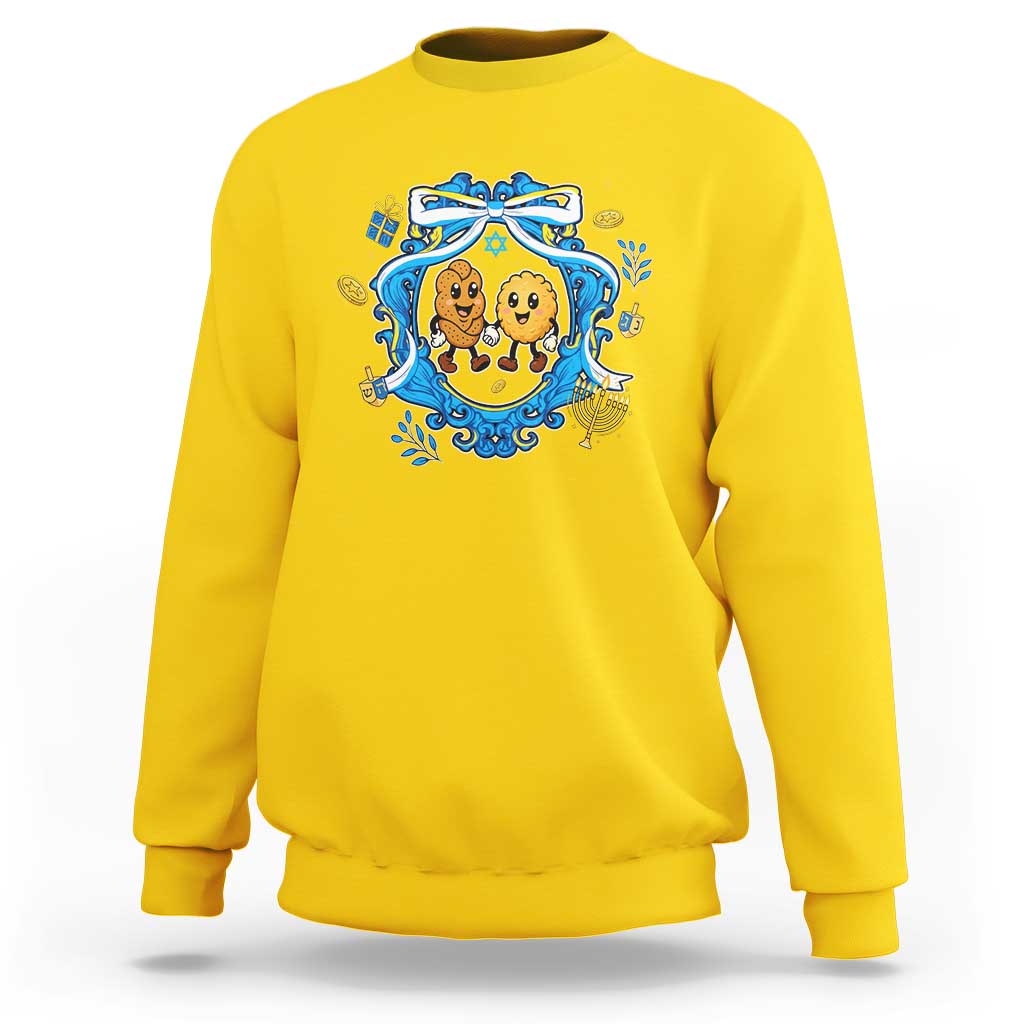Funny Hanukkah Sweatshirt Challah And Latke Cute Food Lover Gift - Wonder Print Shop