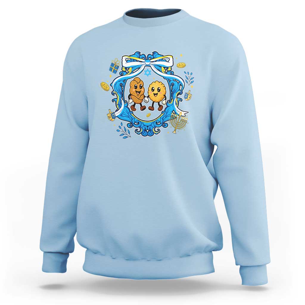 Funny Hanukkah Sweatshirt Challah And Latke Cute Food Lover Gift - Wonder Print Shop