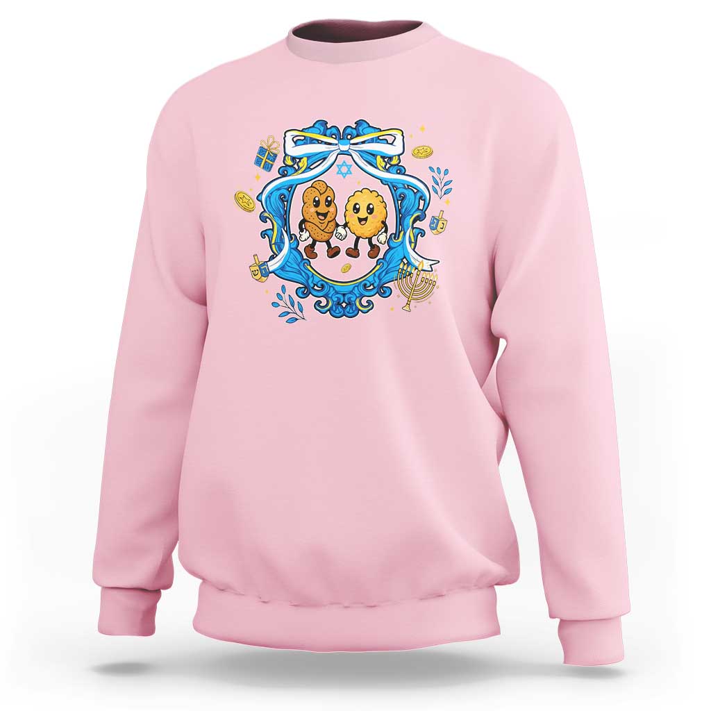 Funny Hanukkah Sweatshirt Challah And Latke Cute Food Lover Gift - Wonder Print Shop