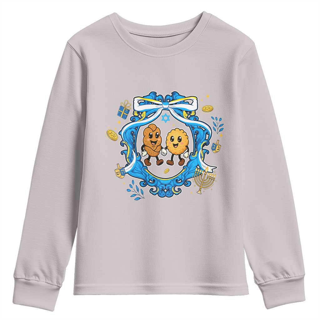 Funny Hanukkah Youth Sweatshirt Challah And Latke Cute Food Lover Gift - Wonder Print Shop
