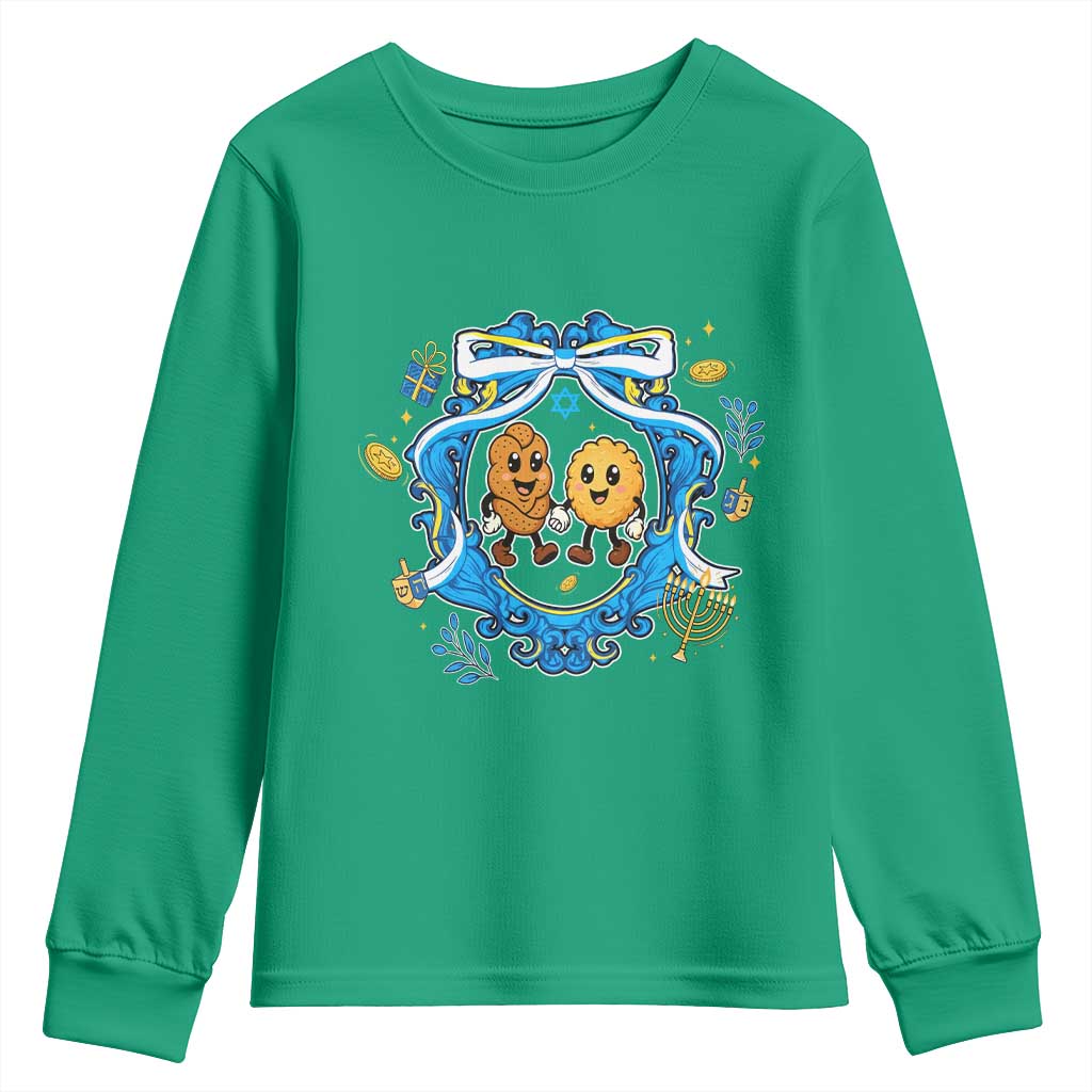 Funny Hanukkah Youth Sweatshirt Challah And Latke Cute Food Lover Gift - Wonder Print Shop