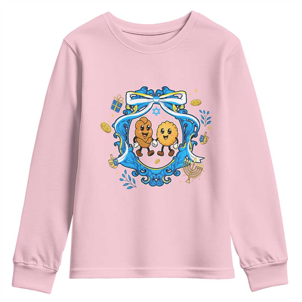 Funny Hanukkah Youth Sweatshirt Challah And Latke Cute Food Lover Gift - Wonder Print Shop