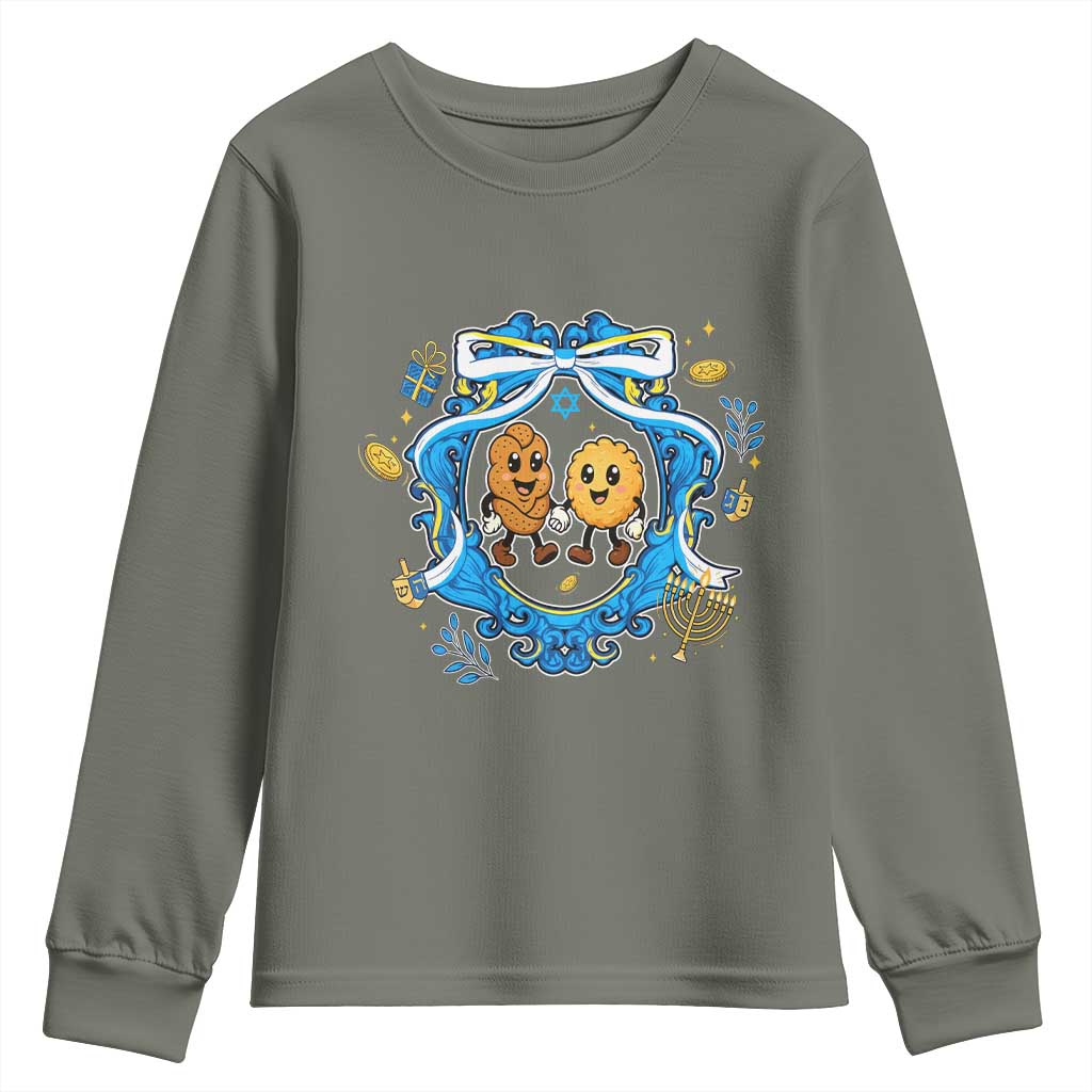 Funny Hanukkah Youth Sweatshirt Challah And Latke Cute Food Lover Gift - Wonder Print Shop