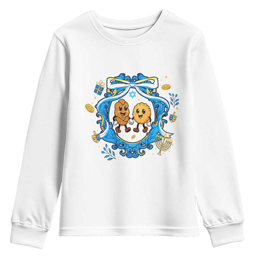 Funny Hanukkah Youth Sweatshirt Challah And Latke Cute Food Lover Gift - Wonder Print Shop
