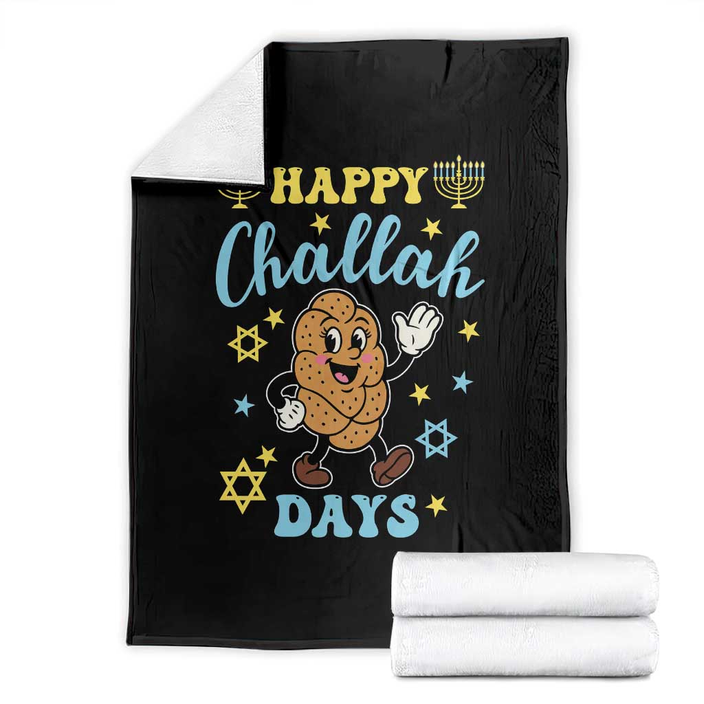 Funny Hanukkah Food Lover Gift Throw Blanket Happy Challah Days - Wonder Print Shop