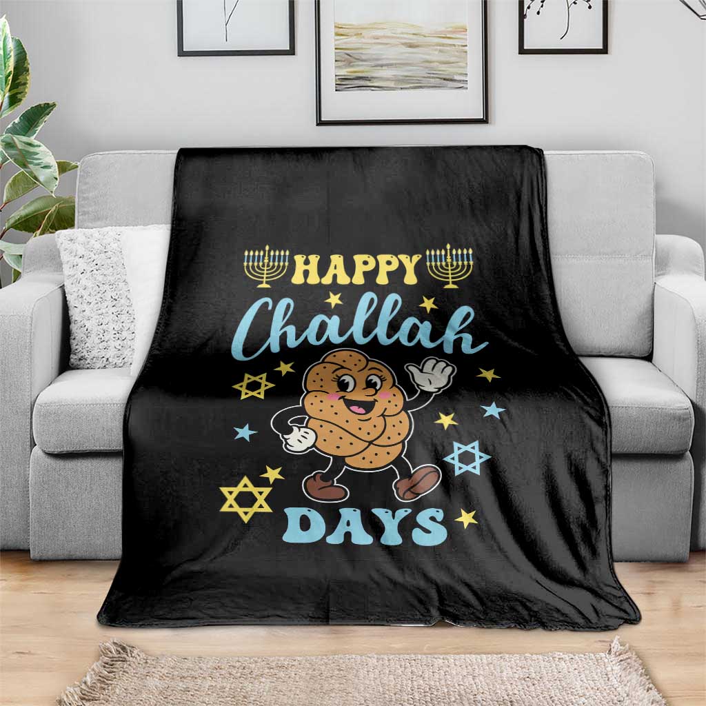 Funny Hanukkah Food Lover Gift Throw Blanket Happy Challah Days - Wonder Print Shop