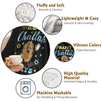 Funny Hanukkah Food Lover Gift Throw Blanket Happy Challah Days - Wonder Print Shop