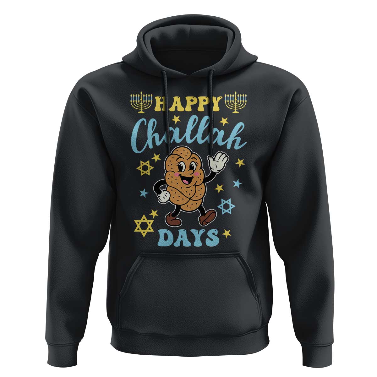 Funny Hanukkah Food Lover Gift Hoodie Happy Challah Days - Wonder Print Shop