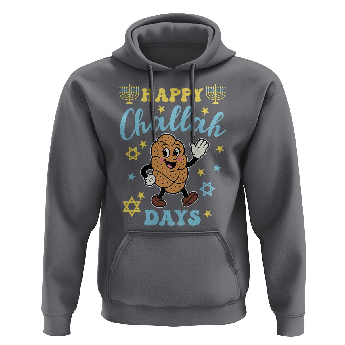 Funny Hanukkah Food Lover Gift Hoodie Happy Challah Days - Wonder Print Shop