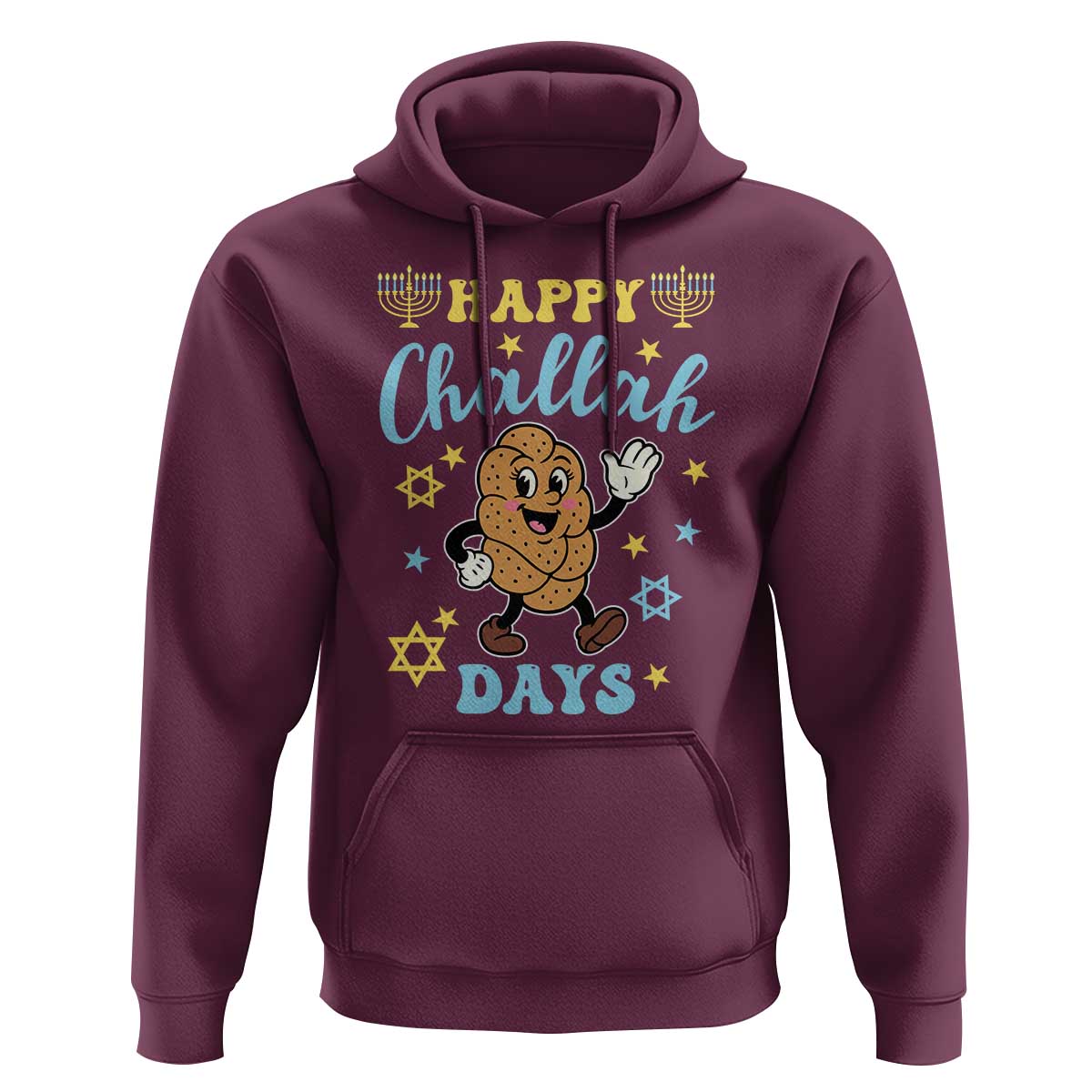 Funny Hanukkah Food Lover Gift Hoodie Happy Challah Days - Wonder Print Shop