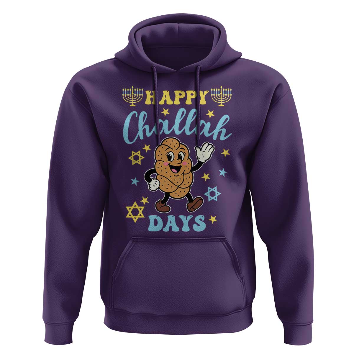 Funny Hanukkah Food Lover Gift Hoodie Happy Challah Days - Wonder Print Shop