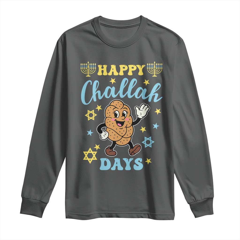 Funny Hanukkah Food Lover Gift Long Sleeve Shirt Happy Challah Days - Wonder Print Shop