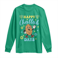Funny Hanukkah Food Lover Gift Long Sleeve Shirt Happy Challah Days - Wonder Print Shop