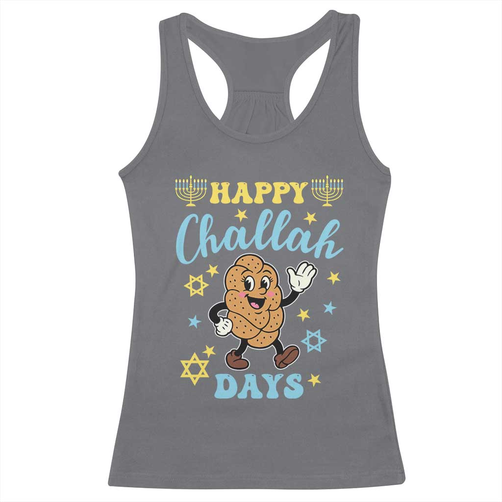 Funny Hanukkah Food Lover Gift Racerback Tank Top Happy Challah Days - Wonder Print Shop
