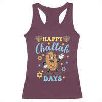 Funny Hanukkah Food Lover Gift Racerback Tank Top Happy Challah Days - Wonder Print Shop