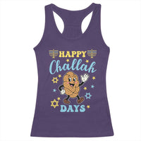 Funny Hanukkah Food Lover Gift Racerback Tank Top Happy Challah Days - Wonder Print Shop
