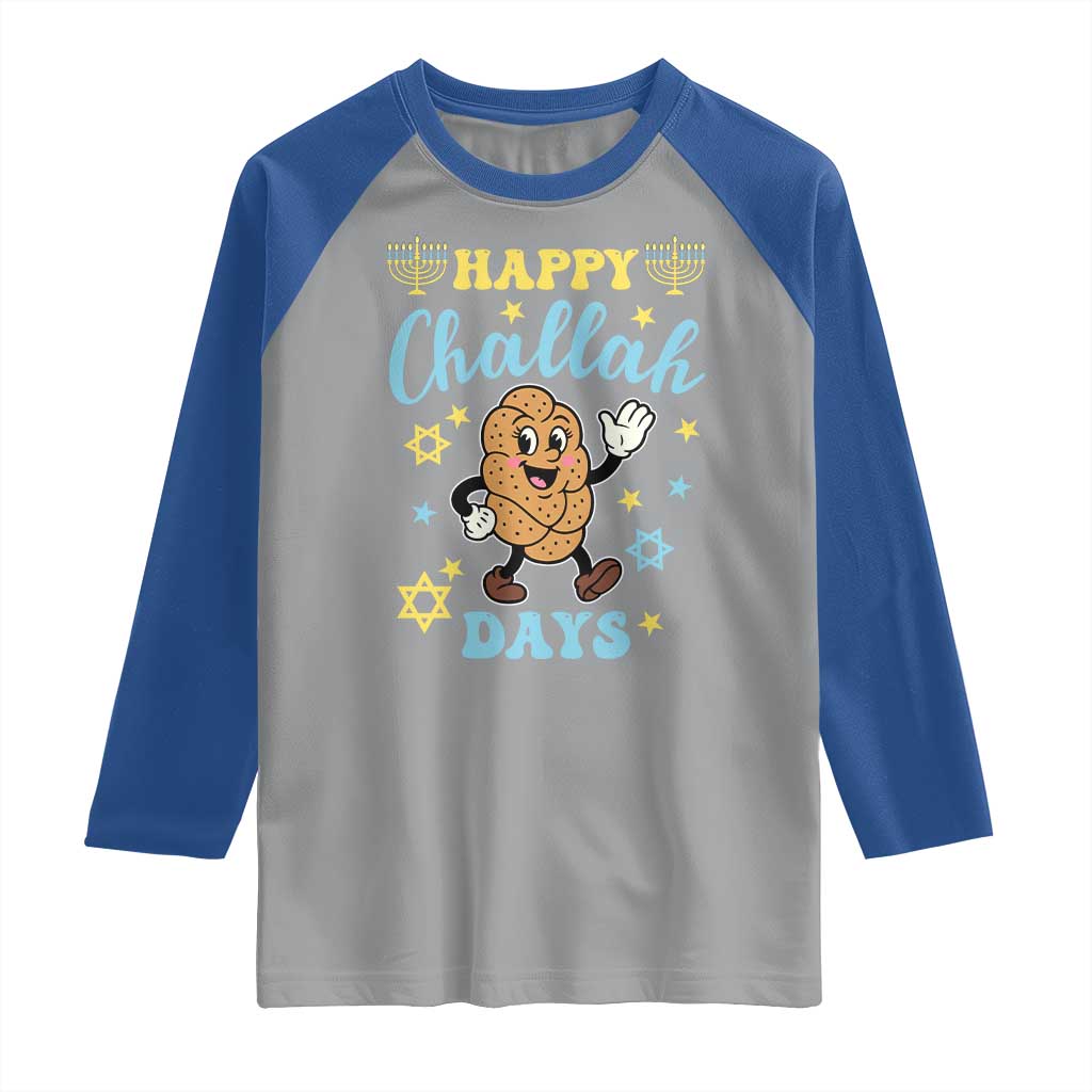 Funny Hanukkah Food Lover Gift Raglan Shirt Happy Challah Days - Wonder Print Shop