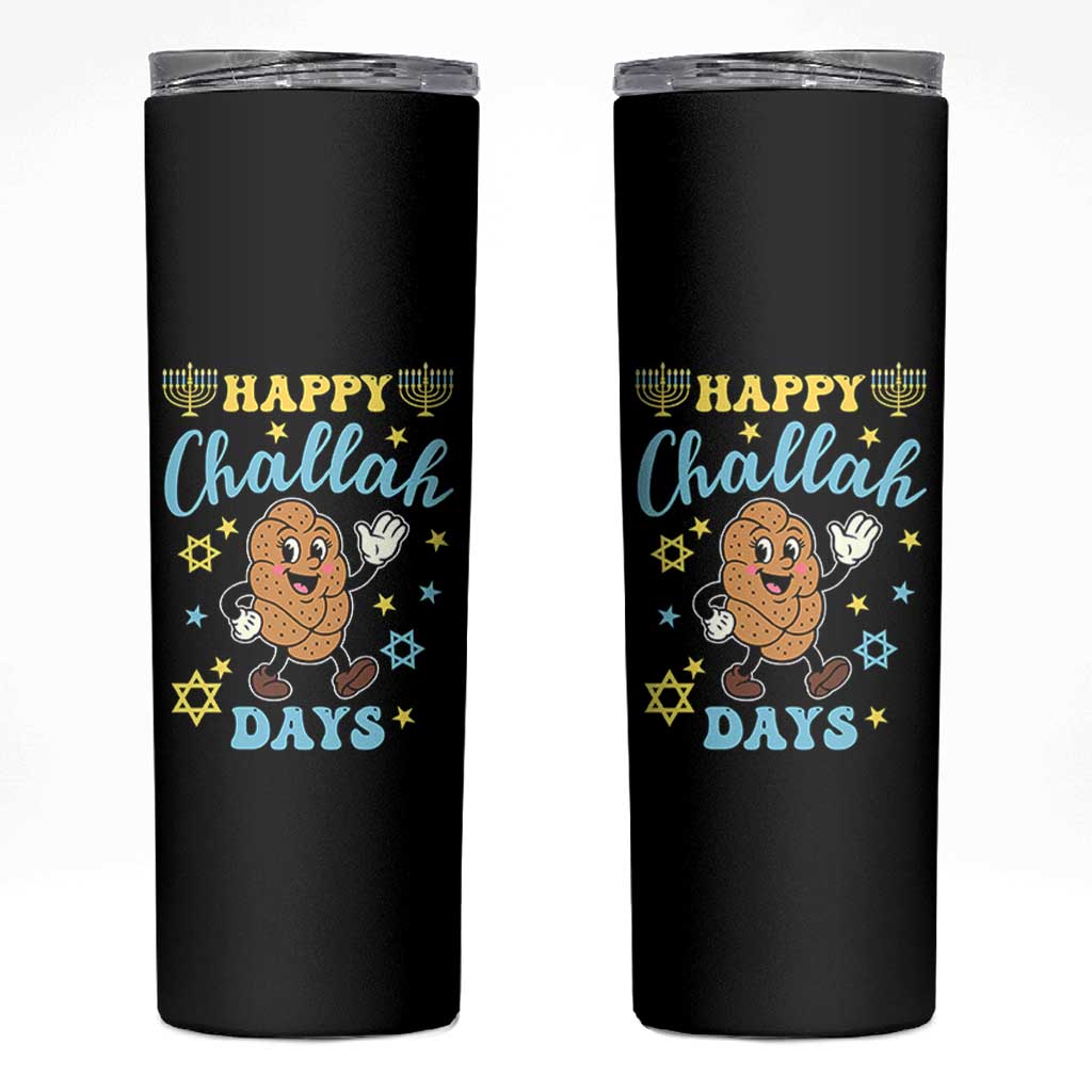 Funny Hanukkah Food Lover Gift Skinny Tumbler Happy Challah Days - Wonder Print Shop