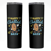Funny Hanukkah Food Lover Gift Skinny Tumbler Happy Challah Days - Wonder Print Shop