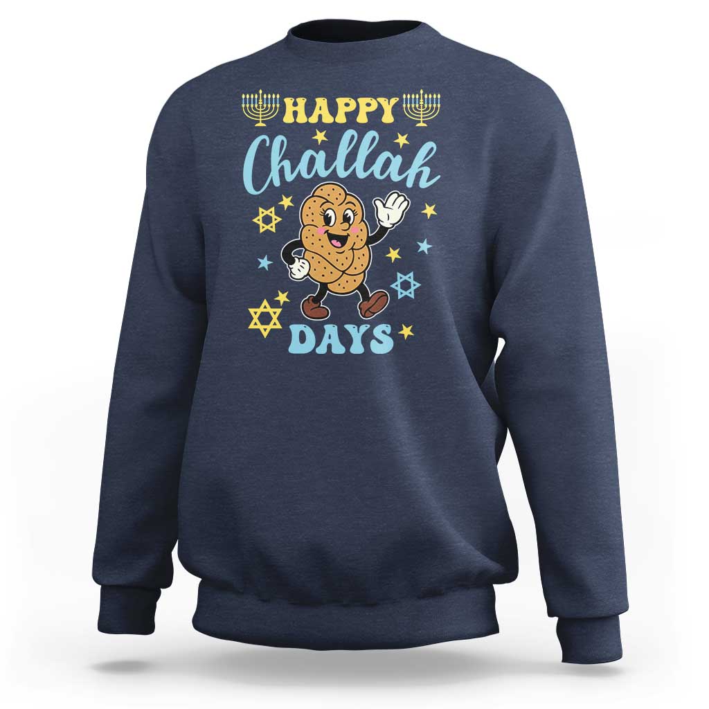Funny Hanukkah Food Lover Gift Sweatshirt Happy Challah Days - Wonder Print Shop