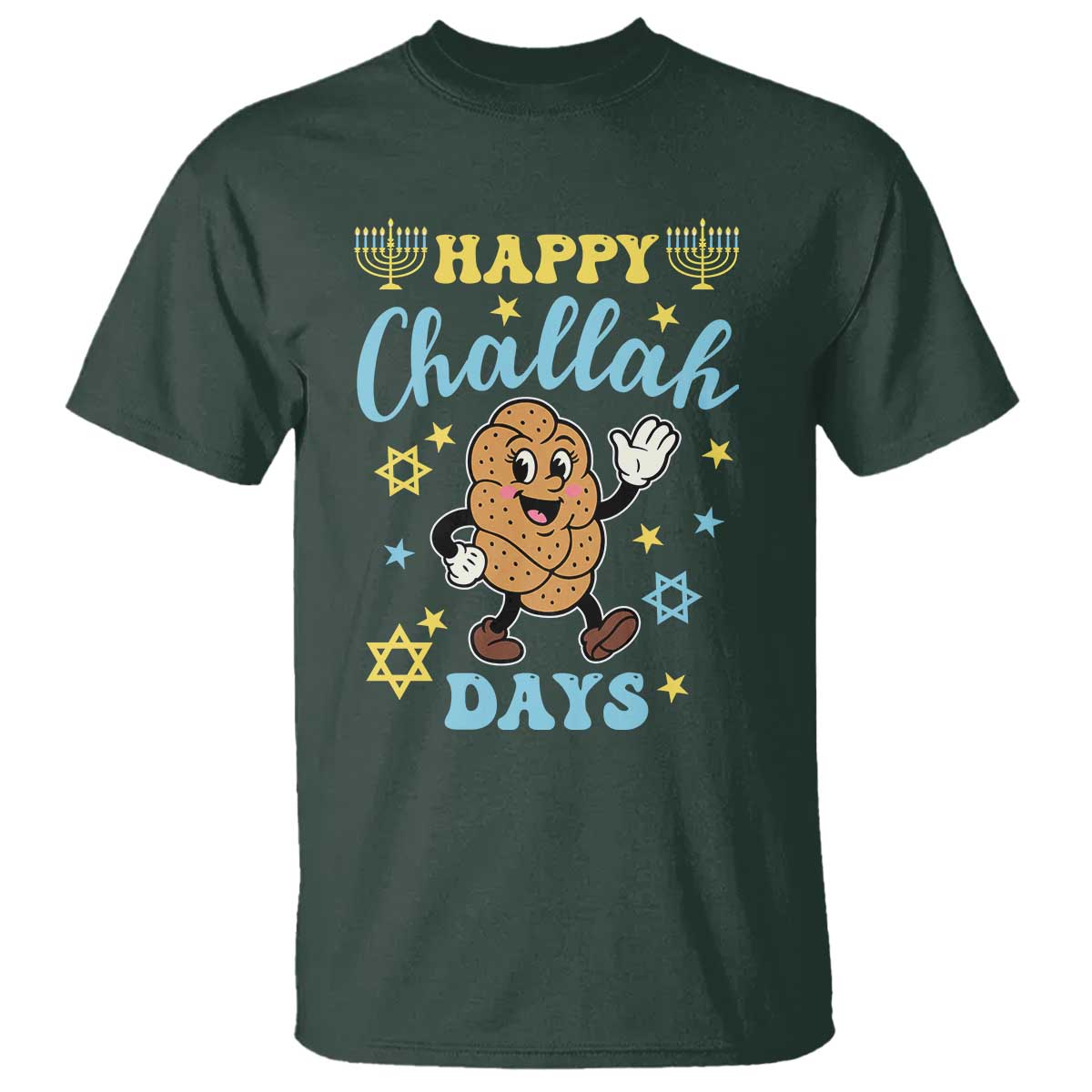 Funny Hanukkah Food Lover Gift T Shirt Happy Challah Days - Wonder Print Shop