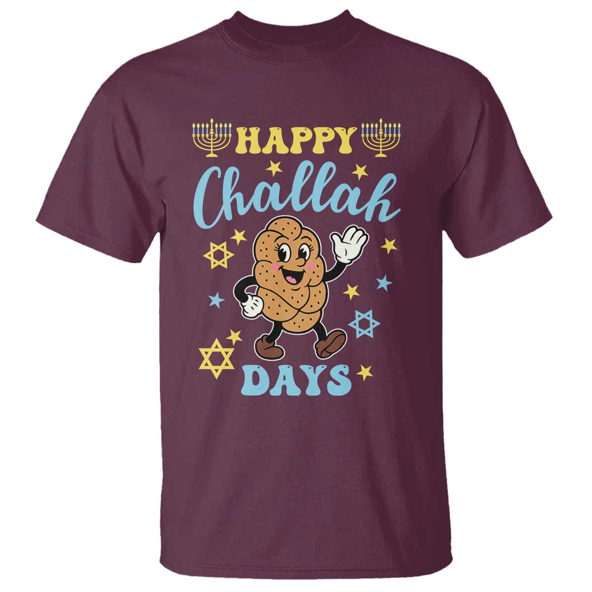 Funny Hanukkah Food Lover Gift T Shirt Happy Challah Days - Wonder Print Shop