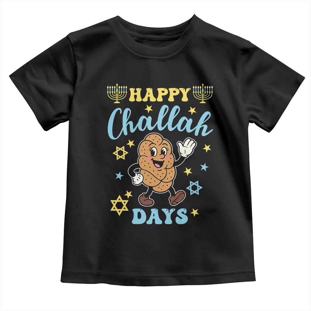 Funny Hanukkah Food Lover Gift Toddler T Shirt Happy Challah Days - Wonder Print Shop