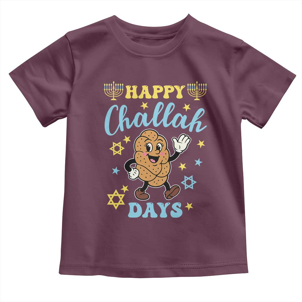 Funny Hanukkah Food Lover Gift Toddler T Shirt Happy Challah Days - Wonder Print Shop