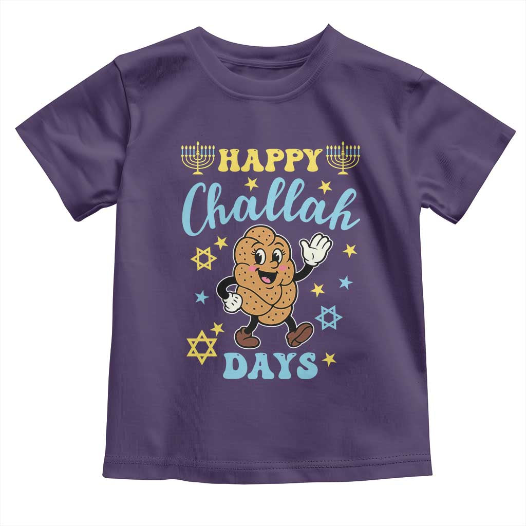 Funny Hanukkah Food Lover Gift Toddler T Shirt Happy Challah Days - Wonder Print Shop