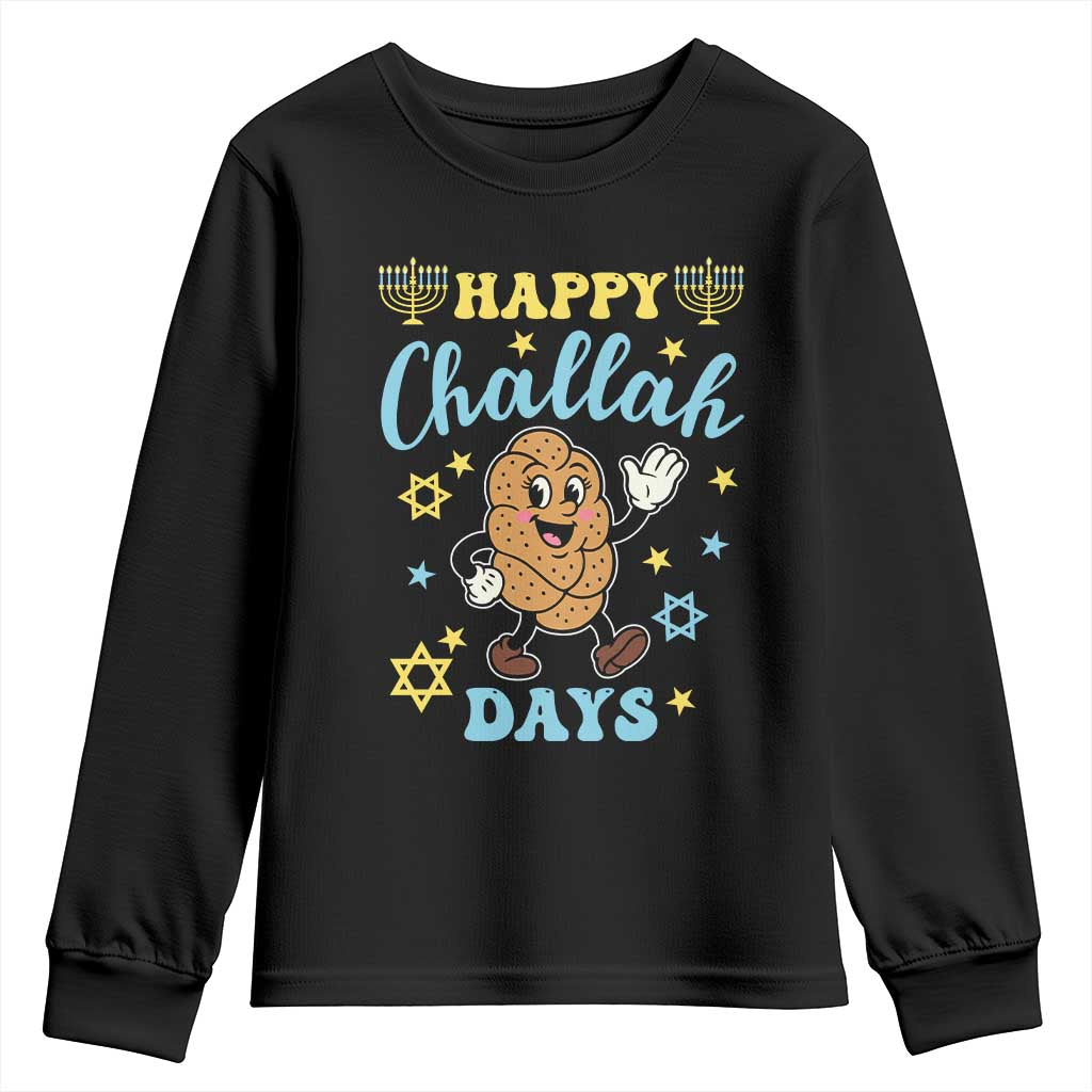 Funny Hanukkah Food Lover Gift Youth Sweatshirt Happy Challah Days - Wonder Print Shop
