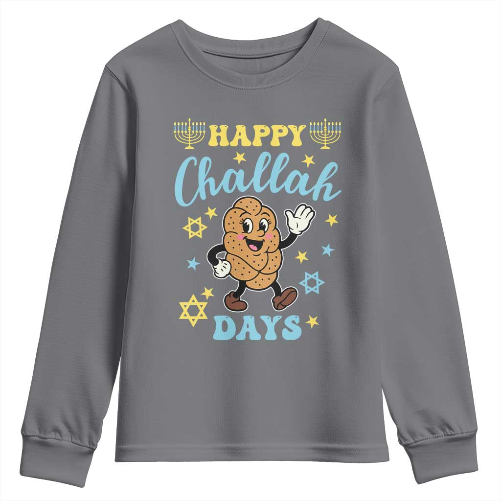 Funny Hanukkah Food Lover Gift Youth Sweatshirt Happy Challah Days - Wonder Print Shop