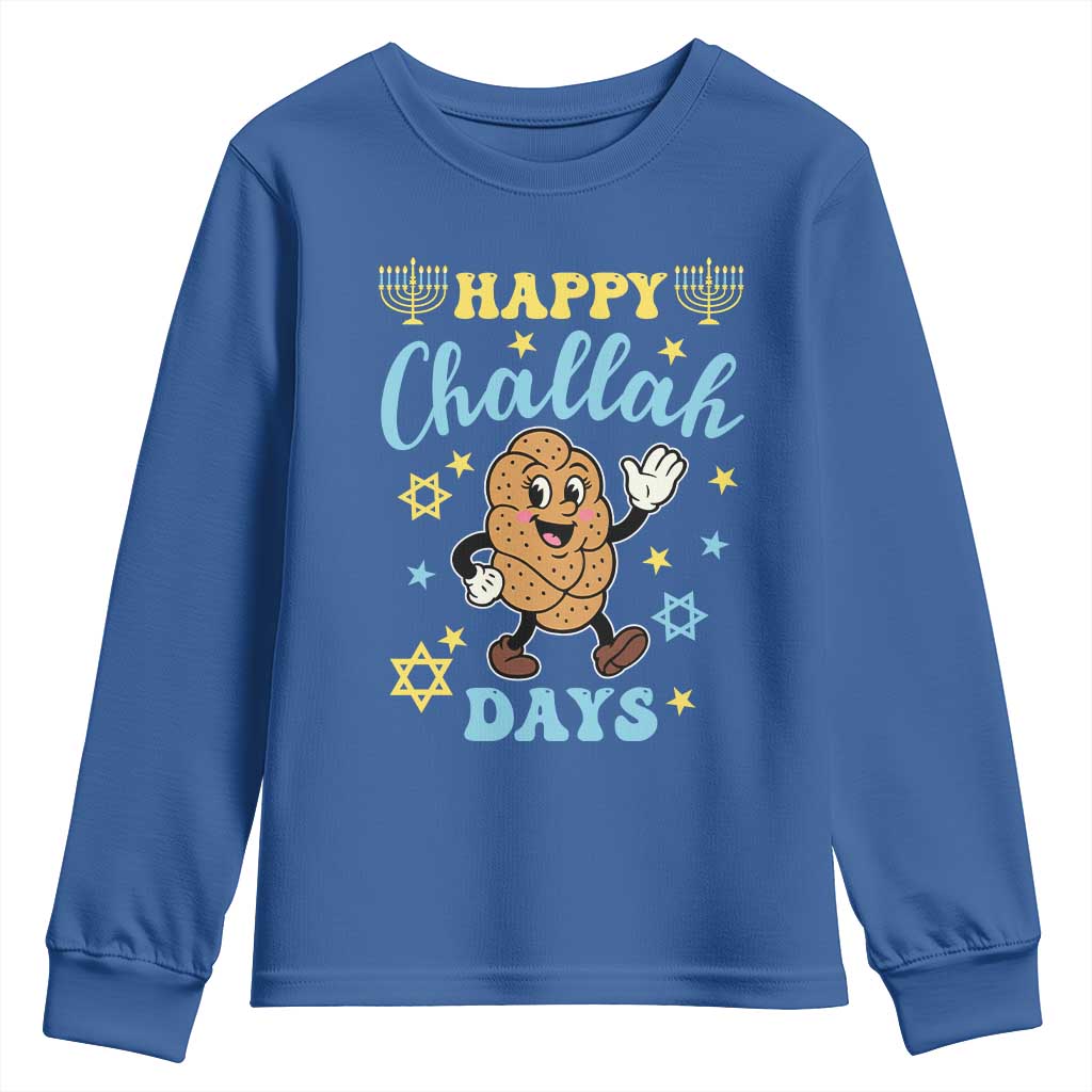 Funny Hanukkah Food Lover Gift Youth Sweatshirt Happy Challah Days - Wonder Print Shop