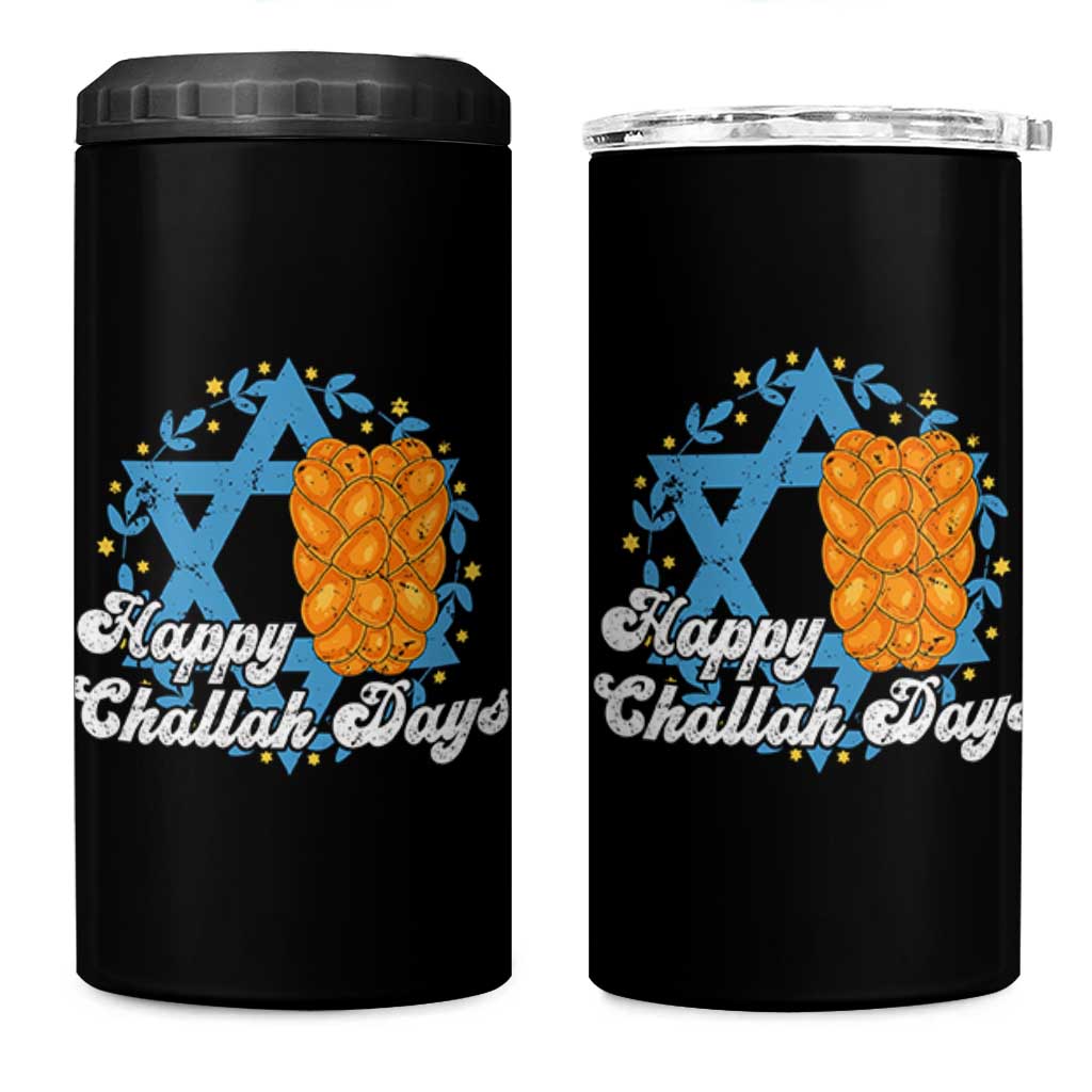 Hanukkah Challah 4 in 1 Can Cooler Tumbler Happy Challah Days Star Of David Gift - Wonder Print Shop