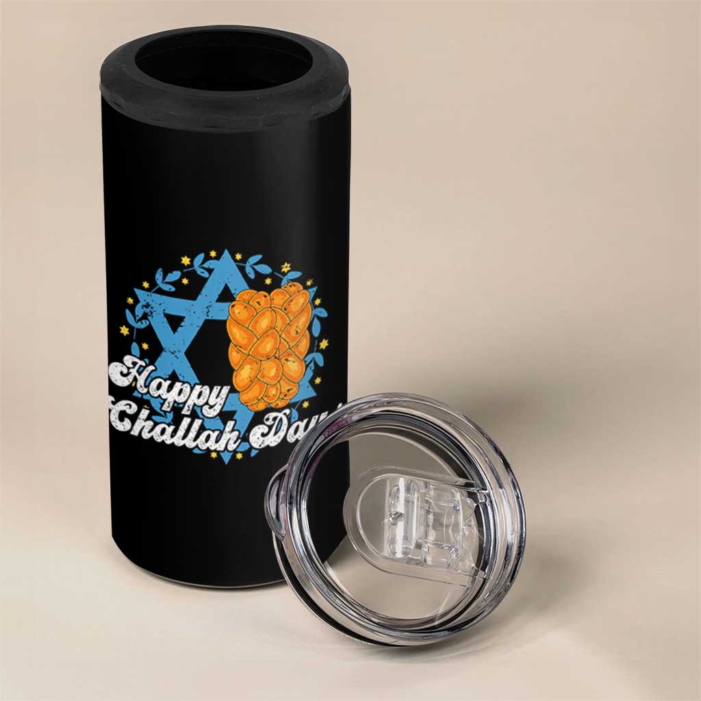 Hanukkah Challah 4 in 1 Can Cooler Tumbler Happy Challah Days Star Of David Gift - Wonder Print Shop