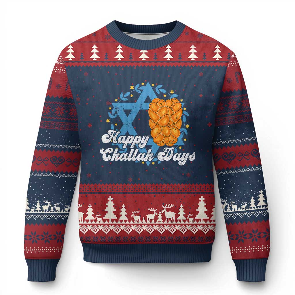 Hanukkah Challah Ugly Christmas Sweater Happy Challah Days Star Of David Gift - Wonder Print Shop
