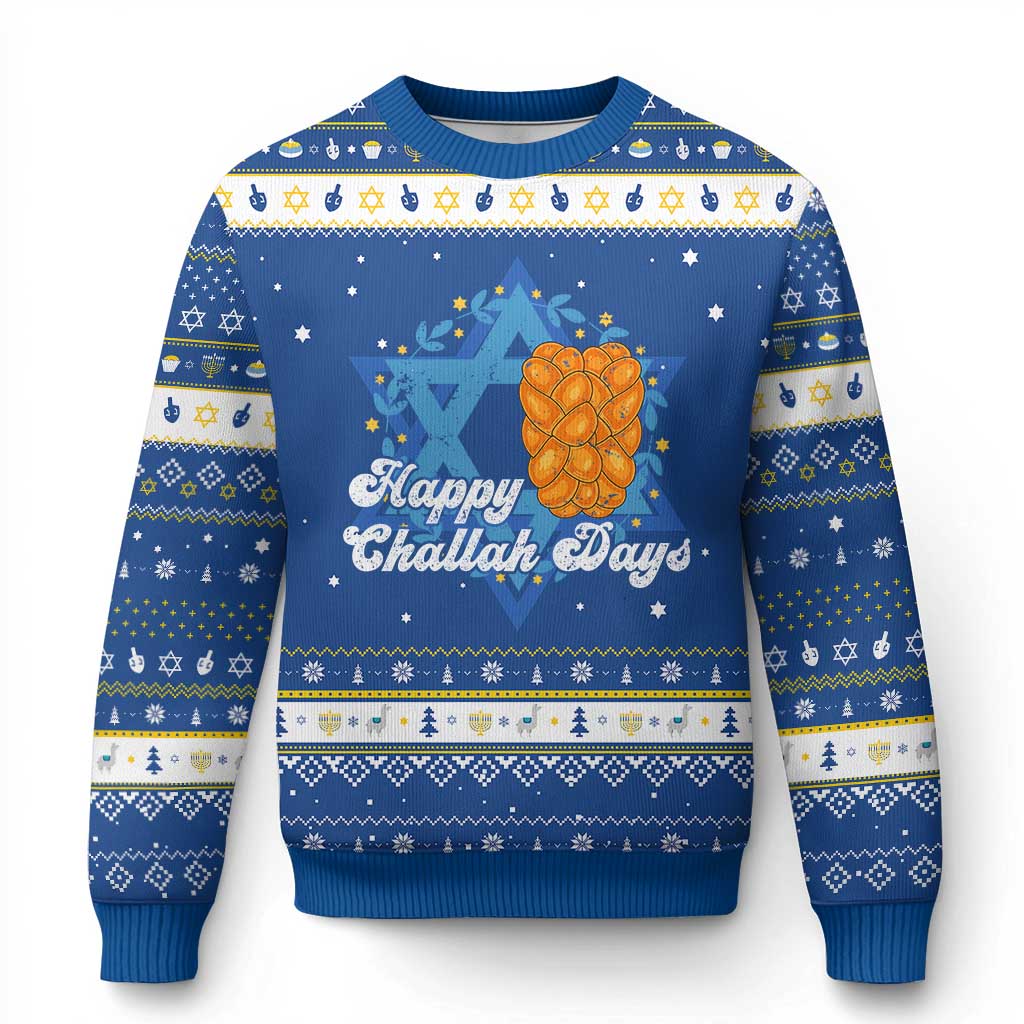 Chanukkah Challah Hanukkah Ugly Sweater Happy Challah Days Star Of David Gift - Wonder Print Shop