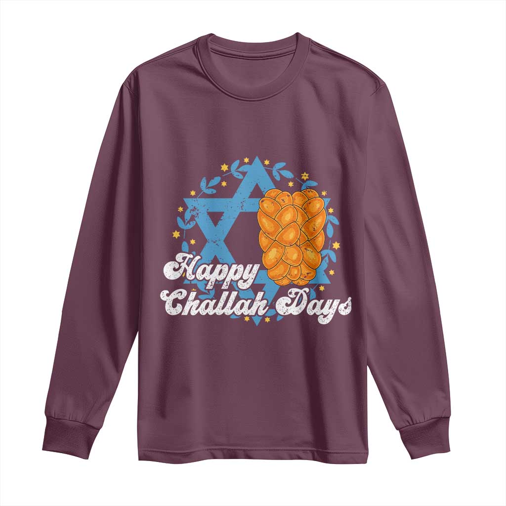Hanukkah Challah Long Sleeve Shirt Happy Challah Days Star Of David Gift - Wonder Print Shop