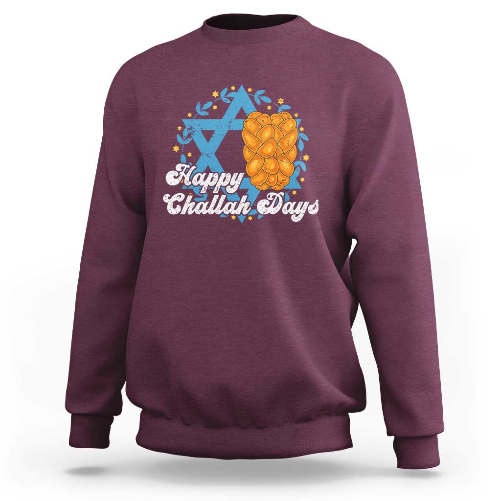 Hanukkah Challah Sweatshirt Happy Challah Days Star Of David Gift - Wonder Print Shop