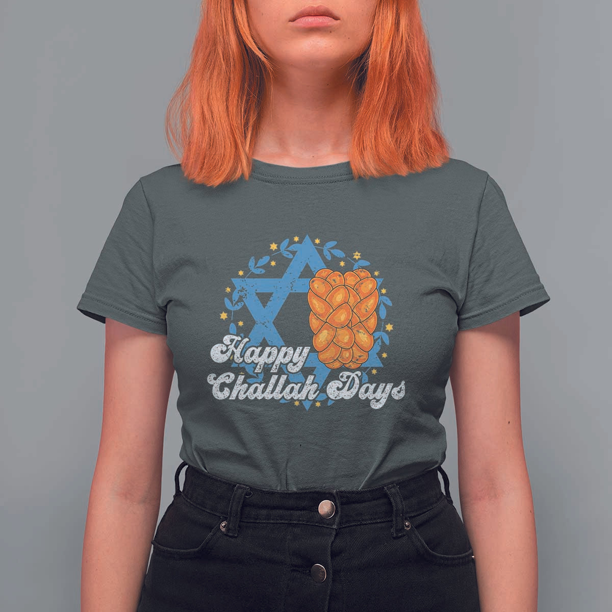 Hanukkah Challah T Shirt For Women Happy Challah Days Star Of David Gift - Wonder Print Shop