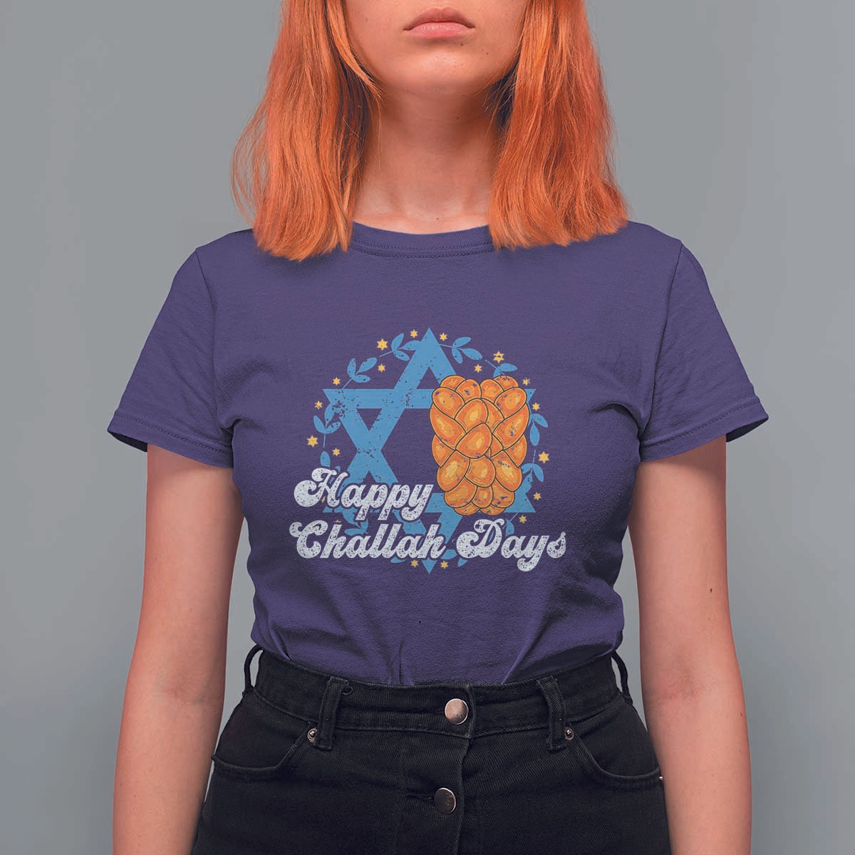 Hanukkah Challah T Shirt For Women Happy Challah Days Star Of David Gift - Wonder Print Shop