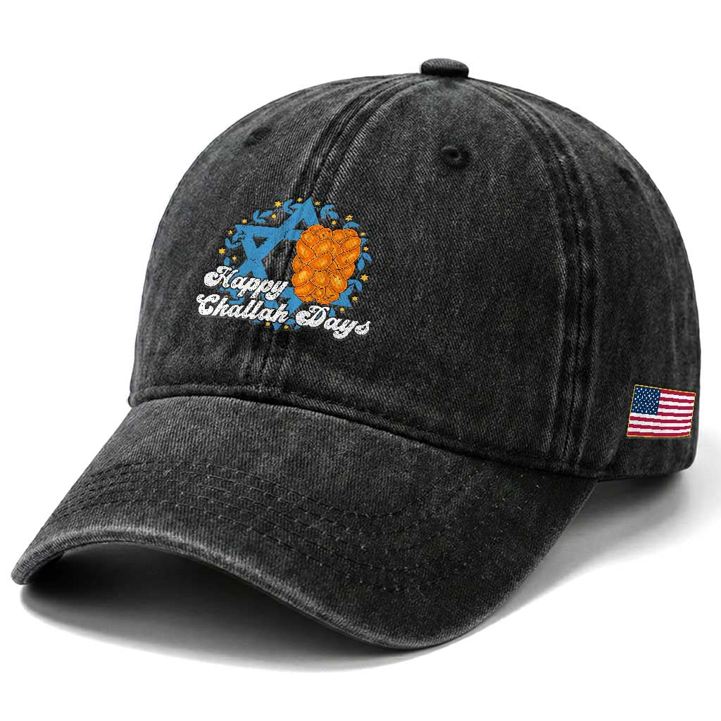 Hanukkah Challah Washed Cotton Baseball Cap Happy Challah Days Star Of David Gift