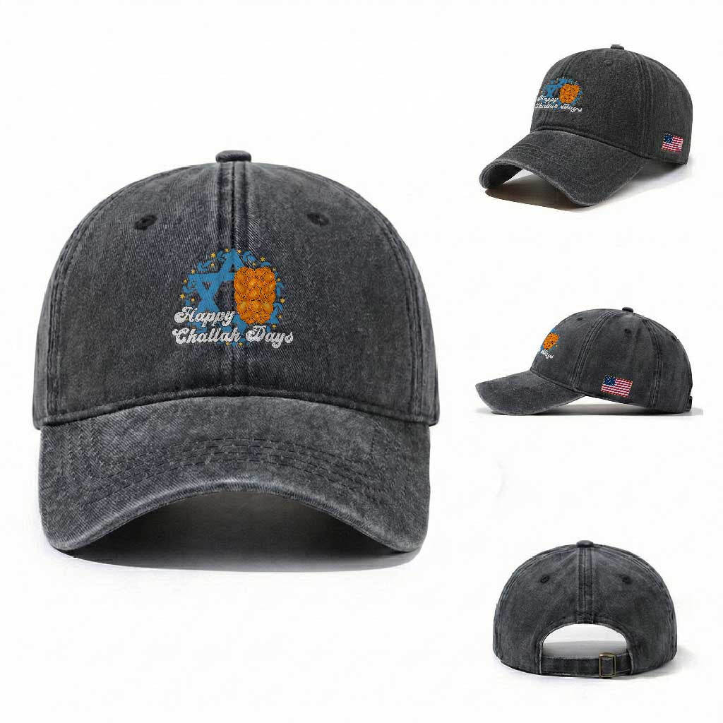 Hanukkah Challah Washed Cotton Baseball Cap Happy Challah Days Star Of David Gift