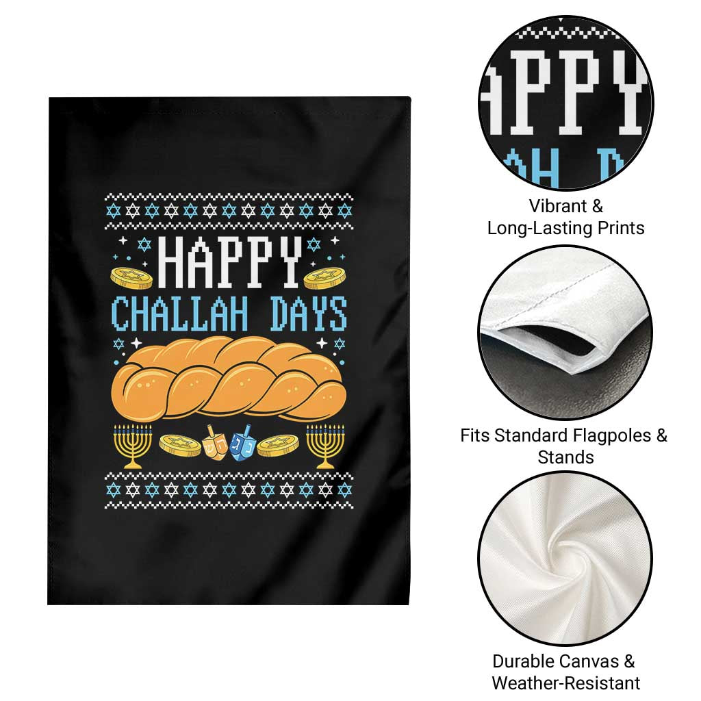 Happy Challah Days Garden Flag Ugly Hanukkah Food Lover Gift - Wonder Print Shop
