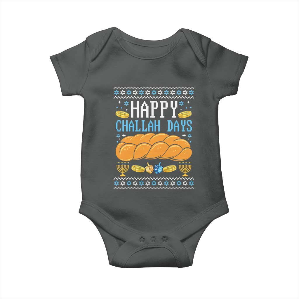 Happy Challah Days Baby Onesie Ugly Hanukkah Food Lover Gift - Wonder Print Shop